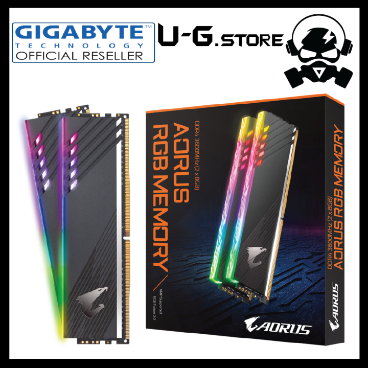 GIGABYTE RGB RAM 16GB AORUS DDR4 3733MHZ (2 x 8GB) GP-AR36C18S8K2HU416R ...