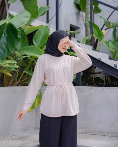 Dostifashion Zara Top | Atasan Wanita Kerja Premium | Atasan Muslim Pinggang Tali