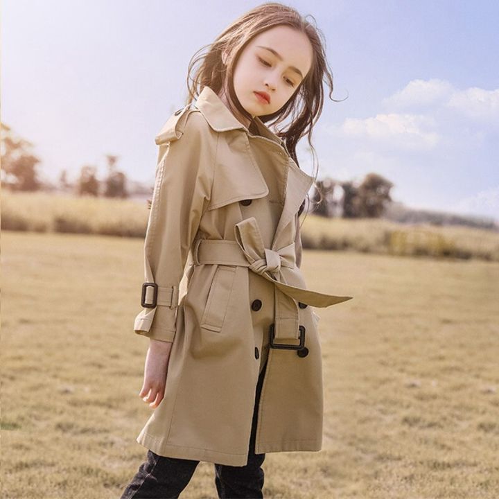 New Arrival 3 14Y Teen Girls Long Trench Coats 2023 New Fashion England Style Windbreaker Jacket For Girls Spring Autumn Children s Clothing Lazada Singapore