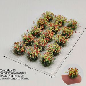 OKDEALS 15pcs/box 10mm Grass Cluster Model Kit Nylon Material Multicolors Miniature Building Sand Table Flower  8.55.8cm DIY Handmade Flower Plant