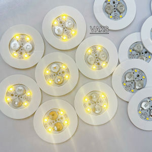 Combo 10 Đèn led dán đế ly có pin sẵn màu VÀNG NHẠT có 3 chế độ : nháy nhanh nháy chậm sáng luôn trang trí tiệc..
