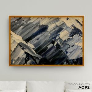 Wooden Projects Hiasan Dinding Frame Kayu Premium Wall Decor Pajangan Kamar Rumah Aesthetic Dekorasi Ruang Tamu Abstrak - AOP