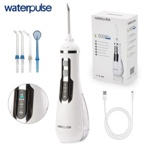 Máy tăm nước WATERPULSE V500 Máy tăm nước cầm tay vệ sinh răng miệng công suất lớn tặng 4 đầu vòi xịt Kháng nước IPX7 Đổi Mới 30 Ngày Đầu