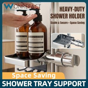 Shower Caddy Tray Premium ABS Chrome No Drill Adjustable Rack 16-28mm Organizer For Bathroom