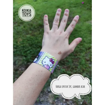 Slap bracelet mainan anak gelang penggaris 1pc gambar random