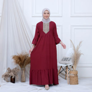 Faradil Maxy Dress Gamis Crinkle Airflow Terbaru Terlaris 2023 Fashion Wanita Muslim Baju Lebaran