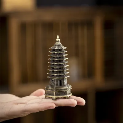 (02 size) Lư đốt trầm tháp Văn Xương hàng đẹp lò đốt xông trầm bằng kim loại - tặng kèm nhang