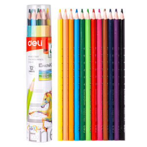 Deli 12/24 Color Pencil Set For Kids Colored Pencil Popular Kids Barrels Without Wood Color Lead EC112