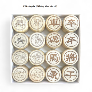 Bộ Cờ Tướng Gỗ Long Não Thơm - Dập Nóng 2 Mặt Quân Kèm Bàn Cờ Tuỳ Chọn