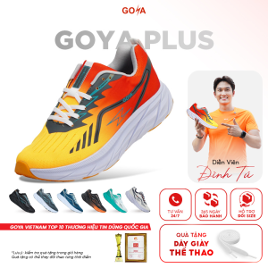[Tặng dây giày] Giày thể thao chạy bộ nam nữ Goya Plus năm 2026 màu đỏ vàng V1