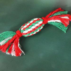 Christmas Dog Toys Braided Cotton Rope Candy Bones Pet Toy for Small Large Dog Bite Resistant Molar Teeth Cleaning Dog Chew Toys