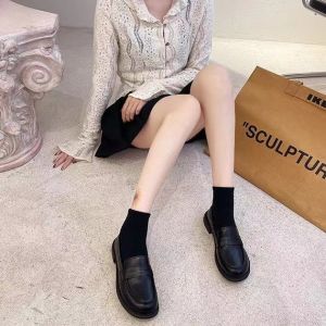 Katerina Fashion Style Loafers Shoes Black Platform Heel For Women Casual Student #A-39