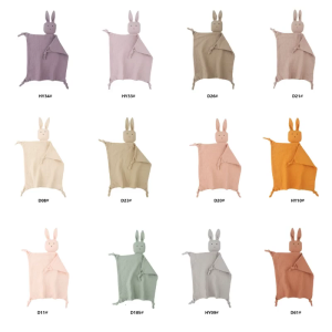 Cute Baby Bunny Muslin Towel Newborn Soft Cotton Sleeping Dolls Burp Soothing Cloth Blanket Educational Rabbit Toy Gift