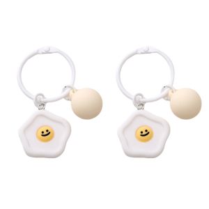 1set/bag Resin Candy Colored Macaron Smiley Face Keychain Beads Keychain For DIY Jewelry Accessories