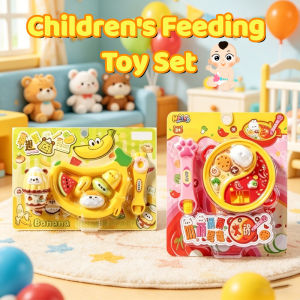 Pretend Play Food Set Plastic Kids Kitchen Feeding Toy Non Toxic Safe Durable Easy Clean
