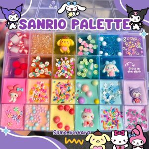 SANRIO PALETTE BY SLIME BINTARO || SLIME PALETTE 24PCS || SLIME WARNA WARNI ISI BANYAK || SLIME PALETTE WARNA WARNI || SLIME PALETTE DENGAN HIASAN WARNA WARNI || SLIME PALET ISI BANYAK WARNA WARNI || SLIME PALETTE TERMURAH
