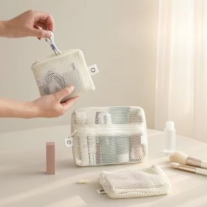 MACRAMEX Lưới Túi đựng đồ Di động Trong suốt Túi trang điểm du lịch Sáng tạo Công suất lớn Ví đựng tiền xu