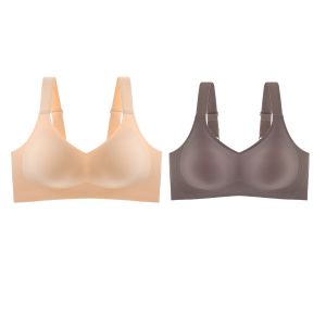 2 Cái / Bộ Phụ Nữ Áo Ngực Không Dây Cổ Chữ V Mượt Mà Khuôn Vô Hình Bralette Một Mảnh Hỗ Trợ Liền Mạch Mạch Áo Ngực Dây Đeo Rộng Đồ Lót M-3XL2026