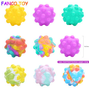 7 Exclusive Styles Pop It 3D Rainbow Silicone Bubble Ball New Gameplay Anti Stress Kawaii Pop It Figet Kids Toys 3D Fidget Toys Ball Kid Gift