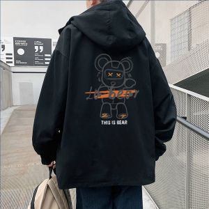 Áo khoác nam chất dù 2 lớp DOLARO có nón chống nắng áo gió nữ form rộng chống nước nhẹ họa tiết