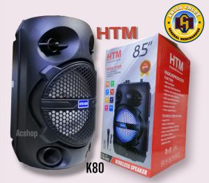 HTM K80 BK-80 8" inches Portable Party Speaker/ Bluetooth Speaker with mic karaoke/OUTDOOR