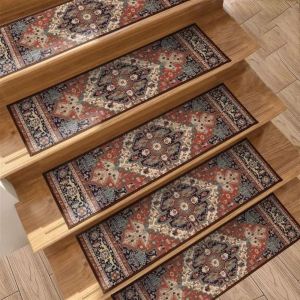 CANICECA Non-Slip Stair Treads Self-adhesive 8x30 Inch Stair Mats Home Deco TPR Backing Stair Runner Rugs Indoor Use