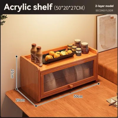 Desktop Cabinet Organizer Bamboo Kitchen Cabinet Organizer Kitchen Organizer glass door Storage Cabinet