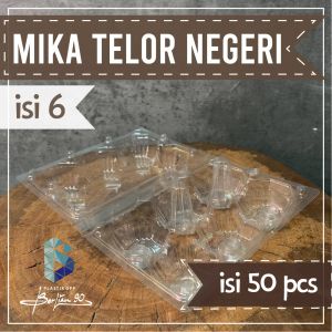 Mika Telur isi 50 - Egg Tray - Tray Telur Isi 6 Lubang Sudah ada Pengunci/ Wadah Endog Ayam Murah