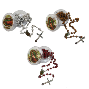 Christian Prayer Wooden Beads Rosary Necklace with Our Lady of Guadalupe and Crucifix for Women and Men in Gift Box