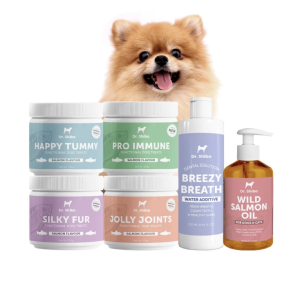Dr. Shiba 6 สูตร (อาหารเสริม 4กระป๋อง และ Salmon Oil + Breezy Breath Bundle Pack (6 ผลิตภัณฑ์ในแพ็คเดียว) เลือกรสชาติได้