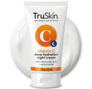 TruSkin Vitamin C Night Cream - Brightening Overnight Face Moisturizer with Vitamin B5 Aloe MSM & Cocoa Butter - Hydrating Vitamin C Face Cream for Smoother Firmer-Looking Skin 2 fl oz
