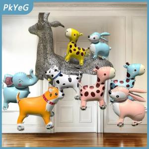 PkYeG 4D phim hoạt hình lá bóng bay Voi đứng đi bộ bóng với bánh xe cho trẻ em sinh nhật bên trang trí bé tắm