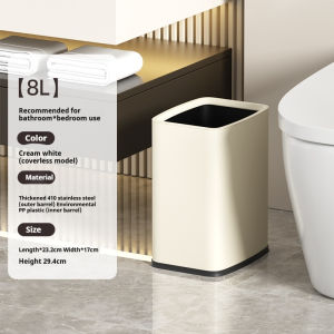 8L/15L square covered trash can high surface horizontal flip lid garbage basket suitable for bathrooms toilets bedrooms and living rooms