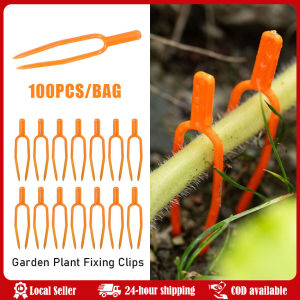 100PCS plant stem fixator garden strawberry planting fork watermelon fixing fixture clamp plant bracket Strawberry Planting Fork Stolon Fixator Watermelon Vine Pressing Device Insert Into Soil Garden Plants Fastening Clips