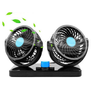 Car Fans DC12V with 360° Rotatable Dual Head Adjustable Speed 2-Speed Electric Car Fans with 12V Plug Keimav