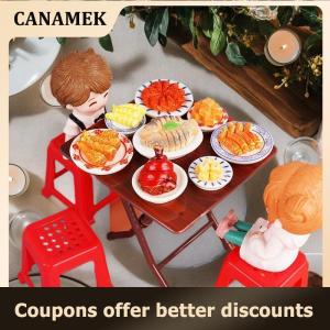 【 CANAMEK 】 1 12 Dollhouse Simulation Table Chairs Model Set Dollhouse Mini Furniture Decoration Dolls House Accessories Pretend Play Toy