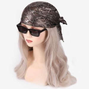 NVIEN1 Y2K Snake Print Hair Scarf Soft Hip Hop Snake Punk Bandana Headwear Square Serpentine Hair Band Girls