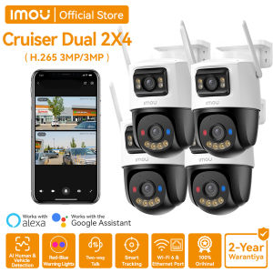 IMOU Cruiser Dual 2 ×4PCS Dual Lens Outdoor Camera Wireless Security CCTV Connect to Cellphone Red-Blue Warning Lights
