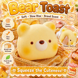 Bread Squishy Soft Slow Rise Bread Scent Bread-Like Softness Real Bread Scent Food Grade Safe Super Squishy 6 Adorable Designs