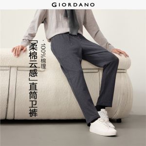 Giordano Beau Monde Men 100% cotton elastic waist french terry pants Free Shipping 13116607