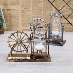 ESFDGL Sand Glass Ferris Wheel Hourglass Vintage Rotating Ferris Wheel Ornament Clock Art Plastic Sand Clock Timer Home