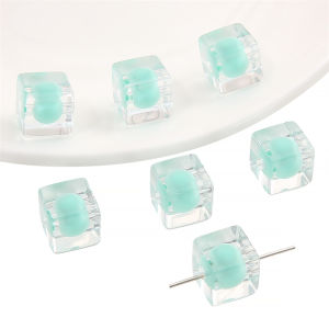 10Pcs 10mm Plastic Acrylic Colorful Square Beads Cute Cube Beads for Necklace Bracelet Keychain DIY Jewelry Craft Making