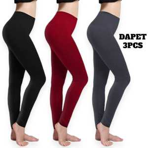 Dapat 3Pcs Legging Panjang Wanita Standar & Jumbo Bebas Pilih Warna / Lejing Wanita Remaja & Dewasa