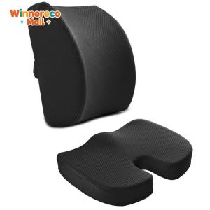 Memory Foam Car Seat Cushion with Ventilated Cover for Breathability and Comfort During Long Drives and Office Work