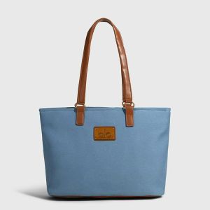 Túi Tote Vải Canvas ALO Yoga Chính Hãng Có Thẻ PU Túi Đeo Vai Cỡ Lớn Dành Cho Nữ Đi Làm