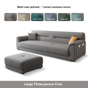 Nordic Modern Sofa Made Of Cotton And Linen Technology Fabric 3 Seater Sofa Simple Sofa Chair Light Luxury Solid Wood Recliner Chair Sofa