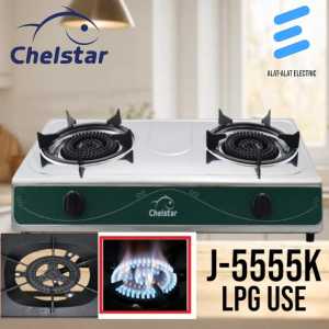 CHELSTAR Gas Stove J-555K | High Pressure Cast Iron Burner | Stainless Steel Body | Commercial Use