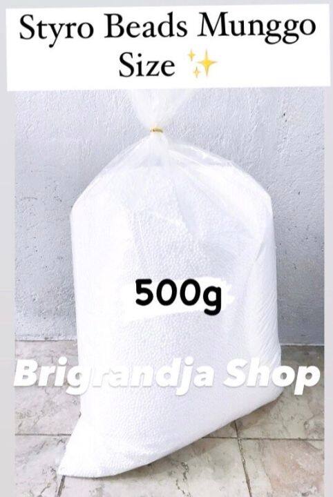 White Styro Beads for Bean Bags/ Bean Bag Fillers 500g Munggo Size