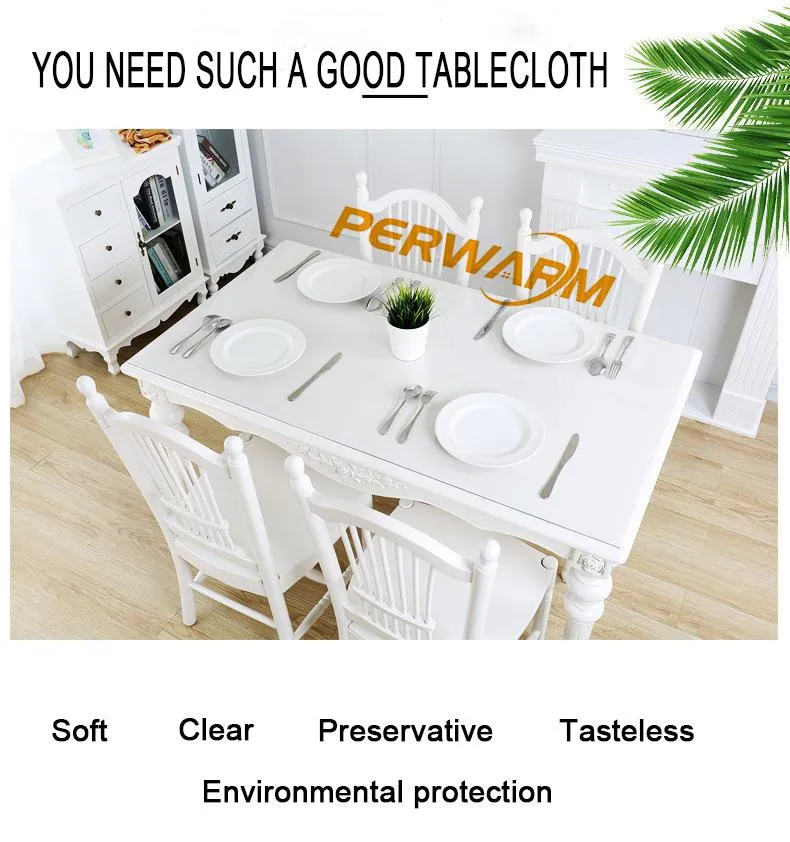 Transparent Round）Thick Crystal Clear Table Protector for Dining