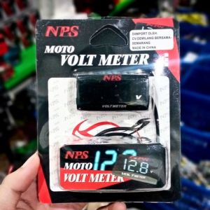Voltmeter Aki 3 IN 1 X-Case Temperatur Suhu Jam  Volt Meter Aki 3IN1 Led Biru Universal